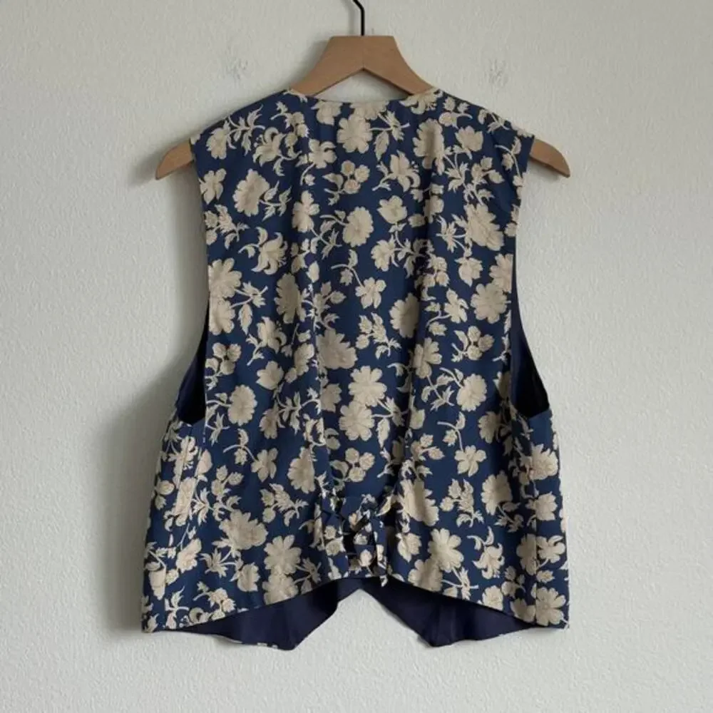 Vintage 90s E.D. Michaels Floral Vest Cottagecore Melanie Drucker Whimsigoth 16 - Picture 3 of 6